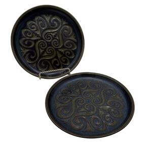 Vintage Denby-Langley Salad Plates in Bukara Stoneware Set of 2